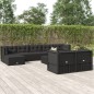 vidaXL 9-tlg. Garten-Lounge-Set mit Kissen Schwarz Poly Rattan vidaXL 9-tlg. Garten-Lounge-Set mit Kissen Schwarz Poly Rattan