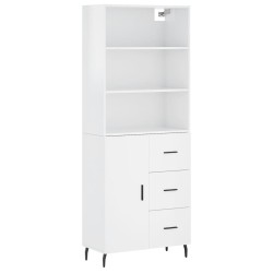 vidaXL Highboard Hochglanz-Weiß 69,5x34x180 cm Holzwerkstoff