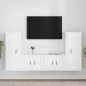 vidaXL 4-tlg. TV-Schrank-Set Weiß Holzwerkstoff vidaXL 4-tlg. TV-Schrank-Set Weiß Holzwerkstoff