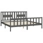 vidaXL Massivholzbett mit Kopfteil Grau Kiefer 180x200 cm vidaXL Massivholzbett mit Kopfteil Grau Kiefer 180x200 cm