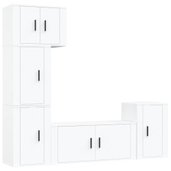 vidaXL 5-tlg. TV-Schrank-Set Weiß Holzwerkstoff