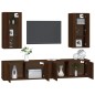 vidaXL 4-tlg. TV-Schrank-Set Braun Eichen-Optik Holzwerkstoff vidaXL 4-tlg. TV-Schrank-Set Braun Eichen-Optik Holzwerkstoff