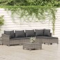 vidaXL 6-tlg. Garten-Lounge-Set mit Kissen Grau Poly Rattan vidaXL 6-tlg. Garten-Lounge-Set mit Kissen Grau Poly Rattan
