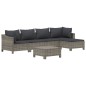 vidaXL 6-tlg. Garten-Lounge-Set mit Kissen Grau Poly Rattan vidaXL 6-tlg. Garten-Lounge-Set mit Kissen Grau Poly Rattan