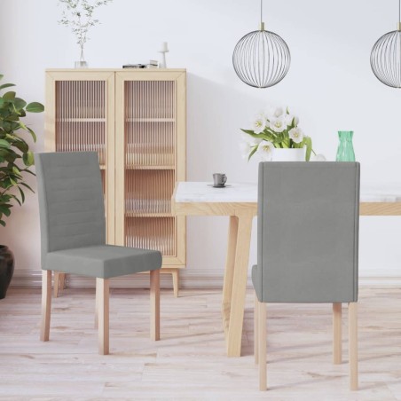 Esszimmerstühle 2 Stk. Hellgrau Stoff