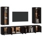 vidaXL 6-tlg. TV-Schrank-Set Schwarz Holzwerkstoff vidaXL 6-tlg. TV-Schrank-Set Schwarz Holzwerkstoff