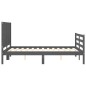 vidaXL Massivholzbett mit Kopfteil Grau 140x190 cm vidaXL Massivholzbett mit Kopfteil Grau 140x190 cm