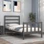 vidaXL Bettgestell mit Kopfteil Grau 90x190 cm Massivholz vidaXL Bettgestell mit Kopfteil Grau 90x190 cm Massivholz