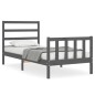 vidaXL Bettgestell mit Kopfteil Grau 90x190 cm Massivholz vidaXL Bettgestell mit Kopfteil Grau 90x190 cm Massivholz