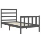 vidaXL Bettgestell mit Kopfteil Grau 90x190 cm Massivholz vidaXL Bettgestell mit Kopfteil Grau 90x190 cm Massivholz