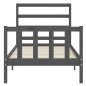 vidaXL Bettgestell mit Kopfteil Grau 90x190 cm Massivholz vidaXL Bettgestell mit Kopfteil Grau 90x190 cm Massivholz