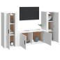 vidaXL 3-tlg. TV-Schrank-Set Weiß Holzwerkstoff vidaXL 3-tlg. TV-Schrank-Set Weiß Holzwerkstoff