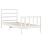 vidaXL Massivholzbett mit Kopfteil Weiß 90x200 cm vidaXL Massivholzbett mit Kopfteil Weiß 90x200 cm