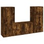vidaXL 3-tlg. TV-Schrank-Set Räuchereiche Holzwerkstoff vidaXL 3-tlg. TV-Schrank-Set Räuchereiche Holzwerkstoff