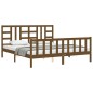 vidaXL Bettgestell mit Kopfteil Honigbraun 180x200 cm Massivholz vidaXL Bettgestell mit Kopfteil Honigbraun 180x200 cm Massivholz