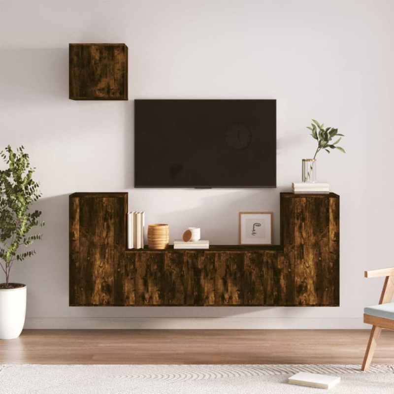 vidaXL 5-tlg. TV-Schrank-Set Räuchereiche Holzwerkstoff vidaXL 5-tlg. TV-Schrank-Set Räuchereiche Holzwerkstoff