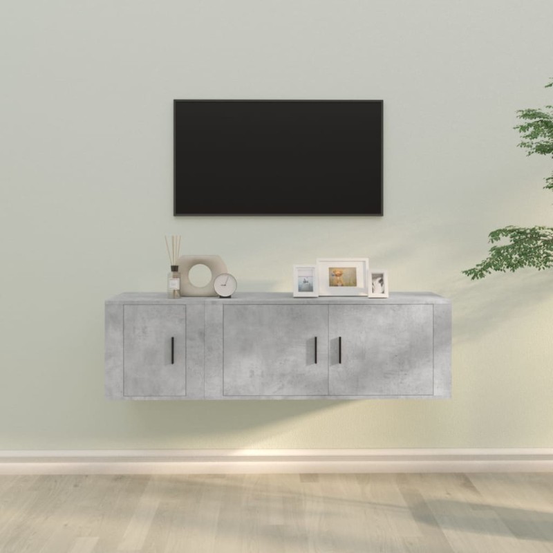 vidaXL 2-tlg. TV-Schrank-Set Betongrau Holzwerkstoff vidaXL 2-tlg. TV-Schrank-Set Betongrau Holzwerkstoff