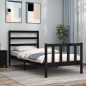vidaXL Massivholzbett mit Kopfteil Schwarz 90x190 cm vidaXL Massivholzbett mit Kopfteil Schwarz 90x190 cm