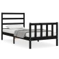 vidaXL Massivholzbett mit Kopfteil Schwarz 90x190 cm vidaXL Massivholzbett mit Kopfteil Schwarz 90x190 cm
