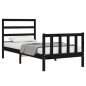 vidaXL Massivholzbett mit Kopfteil Schwarz 90x190 cm vidaXL Massivholzbett mit Kopfteil Schwarz 90x190 cm