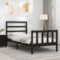 vidaXL Massivholzbett mit Kopfteil Schwarz 90x190 cm vidaXL Massivholzbett mit Kopfteil Schwarz 90x190 cm