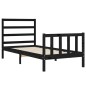vidaXL Massivholzbett mit Kopfteil Schwarz 90x190 cm vidaXL Massivholzbett mit Kopfteil Schwarz 90x190 cm