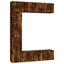 vidaXL 7-tlg. TV-Schrank-Set Räuchereiche Holzwerkstoff