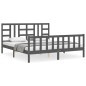 vidaXL Bettgestell mit Kopfteil Grau 180x200 cm Massivholz vidaXL Bettgestell mit Kopfteil Grau 180x200 cm Massivholz