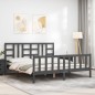 vidaXL Bettgestell mit Kopfteil Grau 180x200 cm Massivholz vidaXL Bettgestell mit Kopfteil Grau 180x200 cm Massivholz