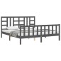 vidaXL Bettgestell mit Kopfteil Grau 180x200 cm Massivholz vidaXL Bettgestell mit Kopfteil Grau 180x200 cm Massivholz