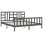 vidaXL Bettgestell mit Kopfteil Grau 180x200 cm Massivholz vidaXL Bettgestell mit Kopfteil Grau 180x200 cm Massivholz