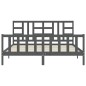 vidaXL Bettgestell mit Kopfteil Grau 180x200 cm Massivholz vidaXL Bettgestell mit Kopfteil Grau 180x200 cm Massivholz