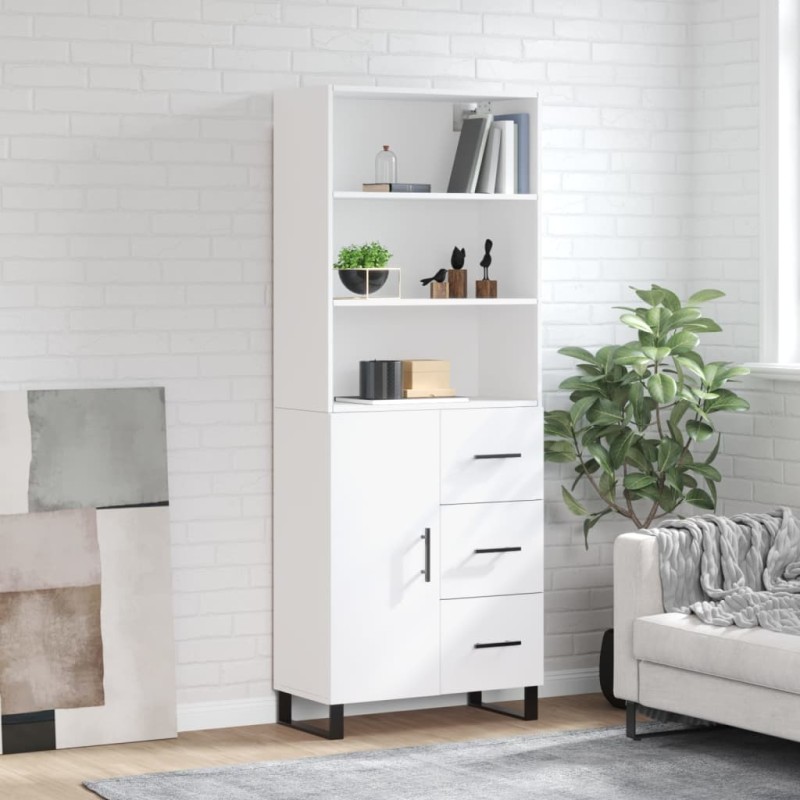 vidaXL Highboard Weiß 69,5x34x180 cm Holzwerkstoff vidaXL Highboard Weiß 69,5x34x180 cm Holzwerkstoff
