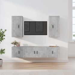vidaXL 5-tlg. TV-Schrank-Set Betongrau Holzwerkstoff