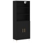 vidaXL Highboard Schwarz 69,5x34x180 cm Holzwerkstoff vidaXL Highboard Schwarz 69,5x34x180 cm Holzwerkstoff