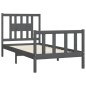 vidaXL Massivholzbett mit Kopfteil Grau Kiefer 90x200 cm vidaXL Massivholzbett mit Kopfteil Grau Kiefer 90x200 cm