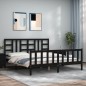 vidaXL Bettgestell mit Kopfteil Schwarz 180x200 cm Massivholz vidaXL Bettgestell mit Kopfteil Schwarz 180x200 cm Massivholz