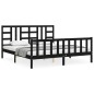 vidaXL Bettgestell mit Kopfteil Schwarz 180x200 cm Massivholz vidaXL Bettgestell mit Kopfteil Schwarz 180x200 cm Massivholz
