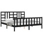 vidaXL Bettgestell mit Kopfteil Schwarz 180x200 cm Massivholz vidaXL Bettgestell mit Kopfteil Schwarz 180x200 cm Massivholz
