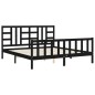 vidaXL Bettgestell mit Kopfteil Schwarz 180x200 cm Massivholz vidaXL Bettgestell mit Kopfteil Schwarz 180x200 cm Massivholz