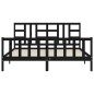 vidaXL Bettgestell mit Kopfteil Schwarz 180x200 cm Massivholz vidaXL Bettgestell mit Kopfteil Schwarz 180x200 cm Massivholz
