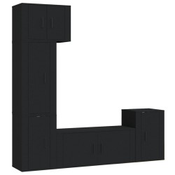 vidaXL 5-tlg. TV-Schrank-Set Schwarz Holzwerkstoff
