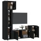 vidaXL 5-tlg. TV-Schrank-Set Schwarz Holzwerkstoff vidaXL 5-tlg. TV-Schrank-Set Schwarz Holzwerkstoff