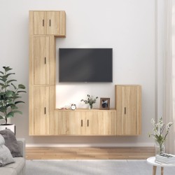 vidaXL 5-tlg. TV-Schrank-Set Sonoma-Eiche Holzwerkstoff