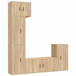vidaXL 5-tlg. TV-Schrank-Set Sonoma-Eiche Holzwerkstoff