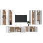 vidaXL 6-tlg. TV-Schrank-Set Weiß Holzwerkstoff vidaXL 6-tlg. TV-Schrank-Set Weiß Holzwerkstoff