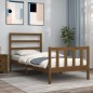 vidaXL Massivholzbett mit Kopfteil Honigbraun 100x200 cm vidaXL Massivholzbett mit Kopfteil Honigbraun 100x200 cm