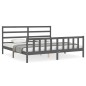 vidaXL Bettgestell mit Kopfteil Grau 180x200 cm Massivholz vidaXL Bettgestell mit Kopfteil Grau 180x200 cm Massivholz