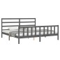 vidaXL Bettgestell mit Kopfteil Grau 180x200 cm Massivholz vidaXL Bettgestell mit Kopfteil Grau 180x200 cm Massivholz