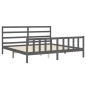 vidaXL Bettgestell mit Kopfteil Grau 180x200 cm Massivholz vidaXL Bettgestell mit Kopfteil Grau 180x200 cm Massivholz